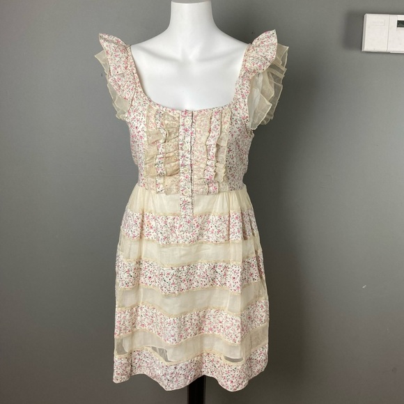 To Love Kuvaa Dress milkmaid fairy prairie apron small / extra small - Picture 2 of 14